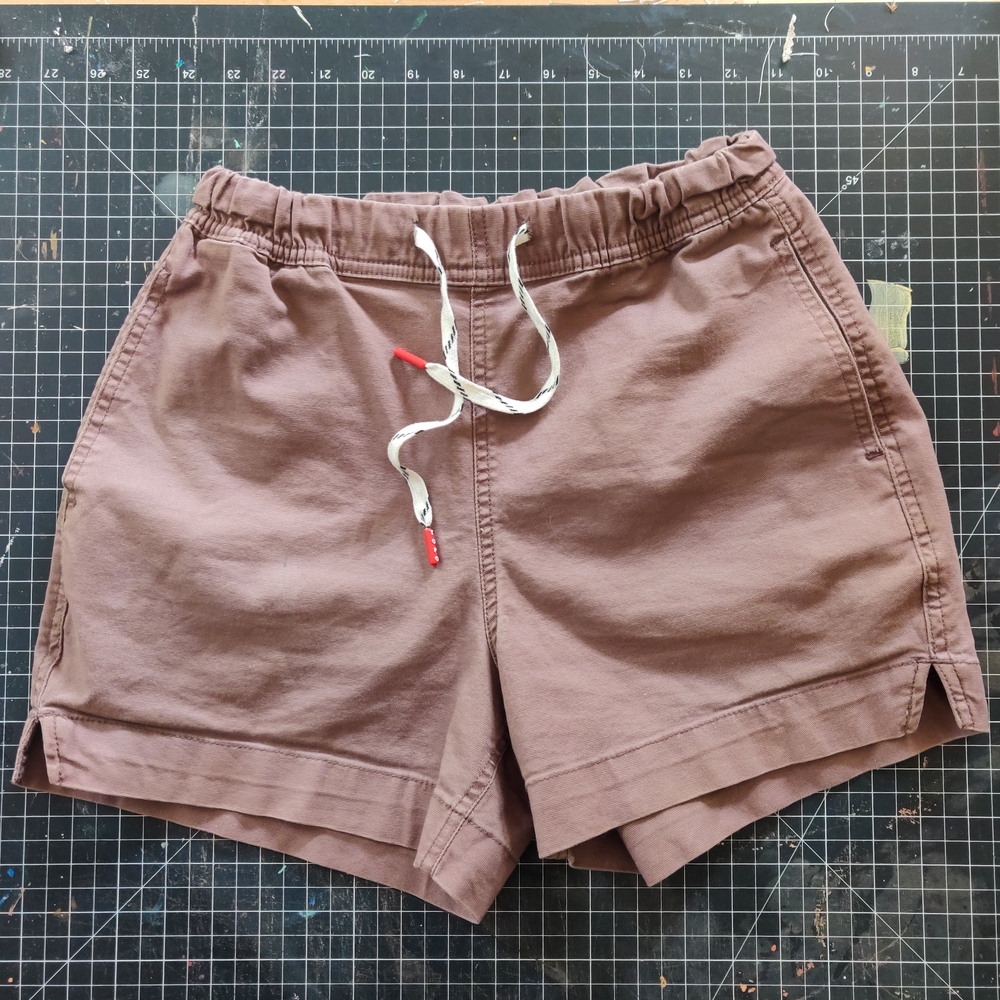 Topo Designs Tan Athletic Shorts Elastic Waist